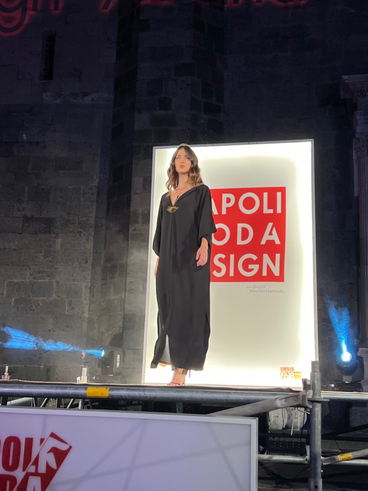 Some moments from the EVALab fashion show at Napoli Moda Design, against the backdrop of the Maschio Angioino, on 10 June 2023.