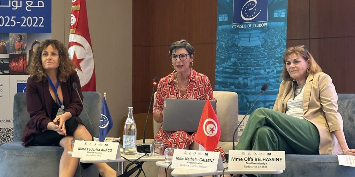 Des journalistes de Medfeminiswiya contre les violences faites aux femmes