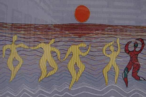 لوحة راقصات حالولا – رسم: هيام سلمان